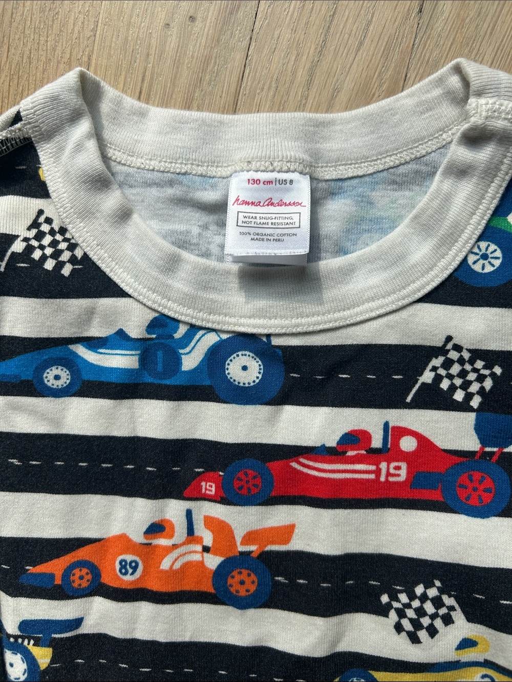 Kids Racing Car Pajama Set - Multicolor Stripes - Picture 2 of 2